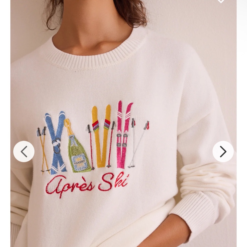 Après Ski Embroidered White Sweater